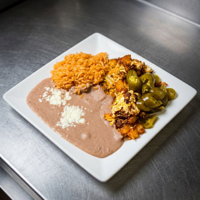 Huevos con chorizo.